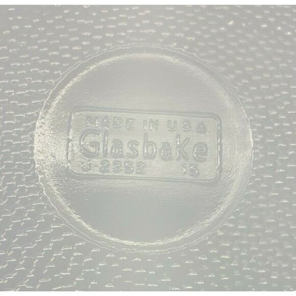 Glasbake Currier & Ives Sleigh Ride Divided Dish Bowl Server J-2352 Blue White - Picture 5 of 5